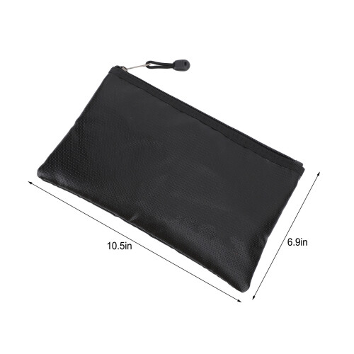 Borsa Documenti Resistente al Fuoco e Impermeabile, 10,5x6,9 pollici, Nera, Grande Capienza 1
