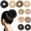 Aplique de cabelo humano com coque desarrumado e elástico, cor natural. 2