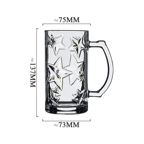 Star Textured Drinking Glass with Handle 13.9 oz 1