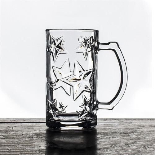 Star Textured Drinking Glass with Handle 13.9 oz 2