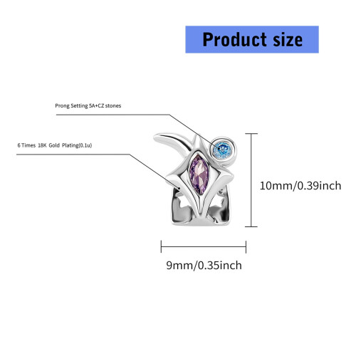 Γεωμετρικό πολύχρωμο Zirconia Dentals εξάρτημα σχαρών χαλκού κοσμήματος διευθετήσιμο 2