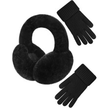 Fashion Winter Ear Muffs Gloves for Women Foldable Warm Earmuffs Faux Fur Fluffy Warmers Covers Headband Cold Weather