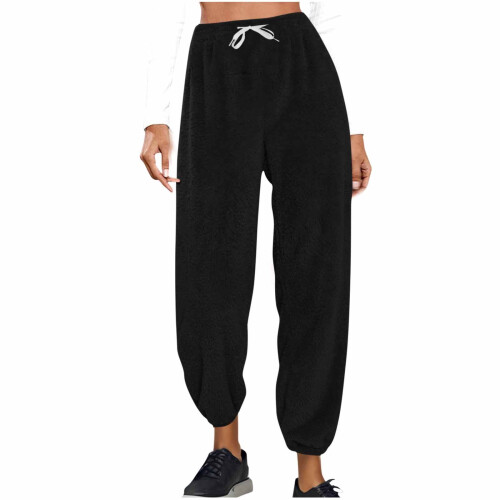 Fleeceforede joggebukser til dame med elastisk midje 1