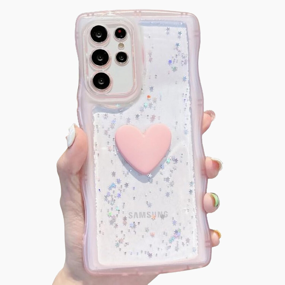 3D Love Heart Glitter Phone Case For Samsung Galaxy S21 902370173554