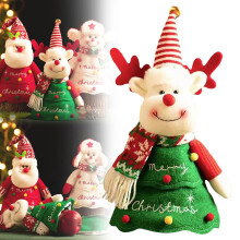 Weihnachtsgeschenktüte mit Schneemann-Elchmotiv aus Polyester, Partydekoration