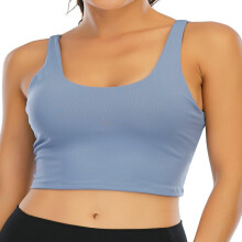Sommar Crop Tops Vadderade Sport-BH för Dam Vadderade Sport-BH Långa Linnen Casual Linnen Linne Ärmlösa Crop Tops