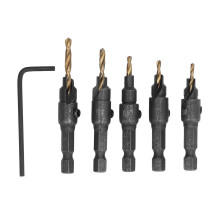 Senkbohrer-Set mit verlängerter Spitze, HSS-Bohrer, dreizackiges Design, zentrierend und rutschfest, verstellbar für Holz