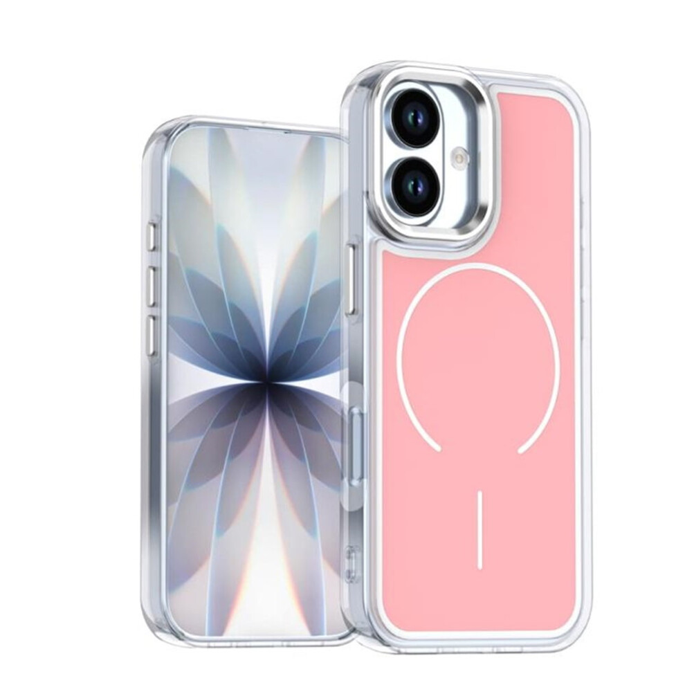 Magnetic Case For Iphone 17 (6.3"), Magsafe Compatible, Heavy-Duty Shockproof, Electroplated Dual-Color, Pink 9558633009453