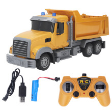 9-Channel Remote Control Dump Truck Kids Construction Toy with Rechargeable Battery Light And Sound Effects Durable Metal Bed for Extended Play