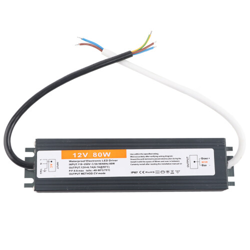 Μετασχηματιστής τροφοδοτικού LED 12V αδιάβροχος IP67 με προστασία από υπέρταση για