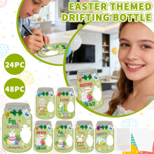 Easter Floating Bottle Greeting Cards, 24-Pack – Fun Classroom Exchange & Party Favors, Compatible with Easter Bunny Egg Themes