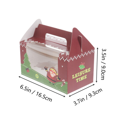 10Pcs Cute Christmas Paper Cake Container Boxes Durable Muffin Case 1