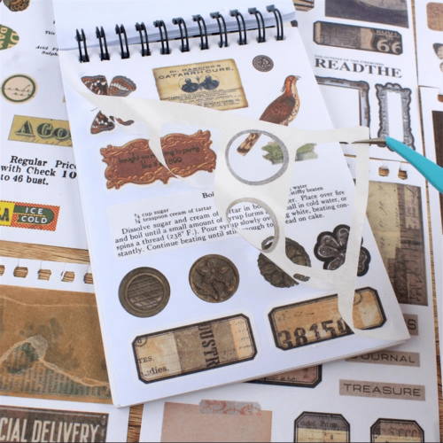 Vintage αυτοκόλλητα Washi για Scrapbooking & Journaling – 50 φύλλα, συμβατά με ανεπιθύμητα 2