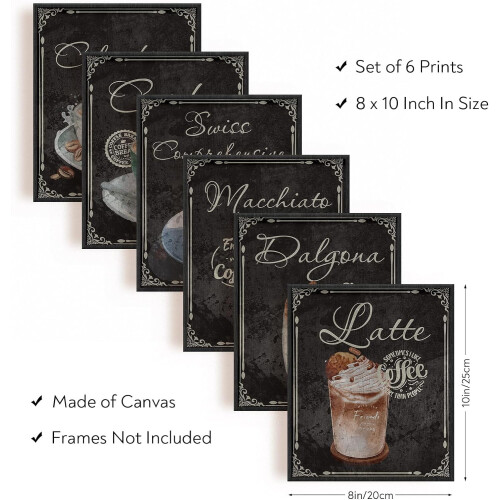 Vintage coffee wall art for kitchen and dining room 1