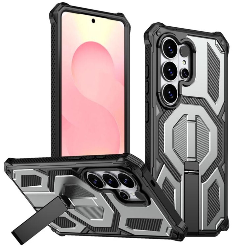 Samsung Galaxy S26 Ultra 5G Case Â Magsafe Compatible, Military-Grade Shockproof With Hidden Metal Kickstand, 360 Protection, Grey 9558633008920