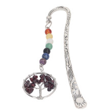 Stone Tree Metal Bookmark 7 Chakra Garnet
