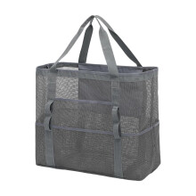 Übergroße Strandtasche aus Netzgewebe mit Reißverschlusstasche, geeignet für Kreuzfahrten, Schwimmen, Wäsche- und Wollaufbewahrung