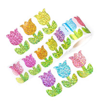 Flowers Sticker Butterfly Labels Sticker Reward Sticker Glittering Decorative Sticker for Craft Enthusiasts