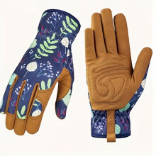 Gardening Gloves for Women, Breathable Leather Gardening Gloves with Grip, Puncture Resistant Work Gloves