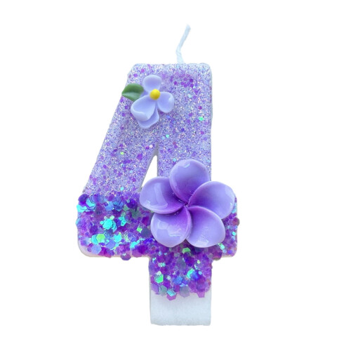 Multicolor Number Candles with Floral Pattern – Easy Insert, Long-Lasting Flame, Compatible with Standard Cake Sizes