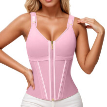 Waist Trainer Corset for Women Tummy Control Sport Workout Body Shaper Vest for Women Postpartum Gym Zipper and Hooks
