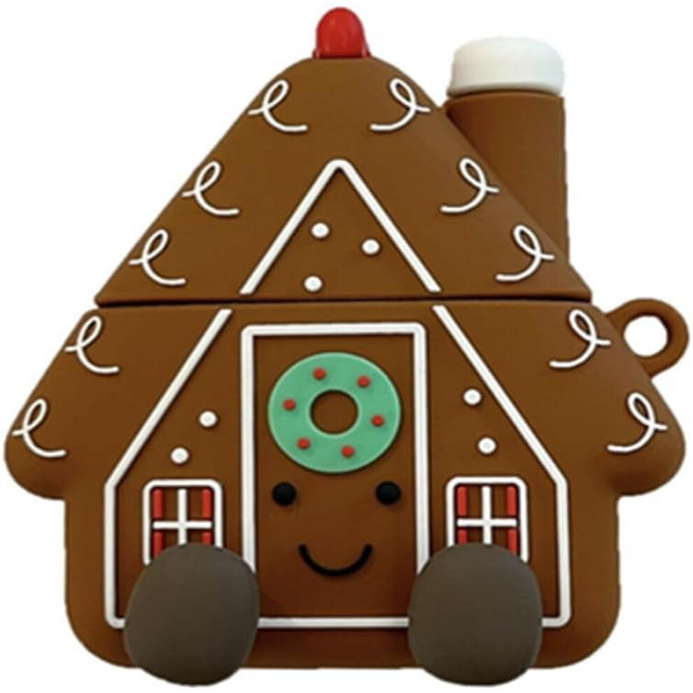 Cute Cartoon Christmas House Silicone Earbuds Case For Compatible With Airpods 4Th Gen (2024), With Hook 9418476657801