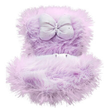 4.7" Car Seat for Dolls w/ Soft Furry Cushion, Air Vent Clip & Desktop Stand – Purple, Compatible with 1:12 Dolls