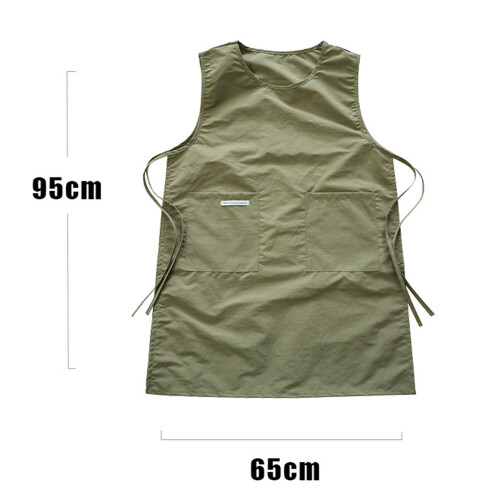 Sleeveless Unisex Apron with Dual Front Pockets Adjustable Side Ties Durable Protective Workwear For Kitchen Workshop 2