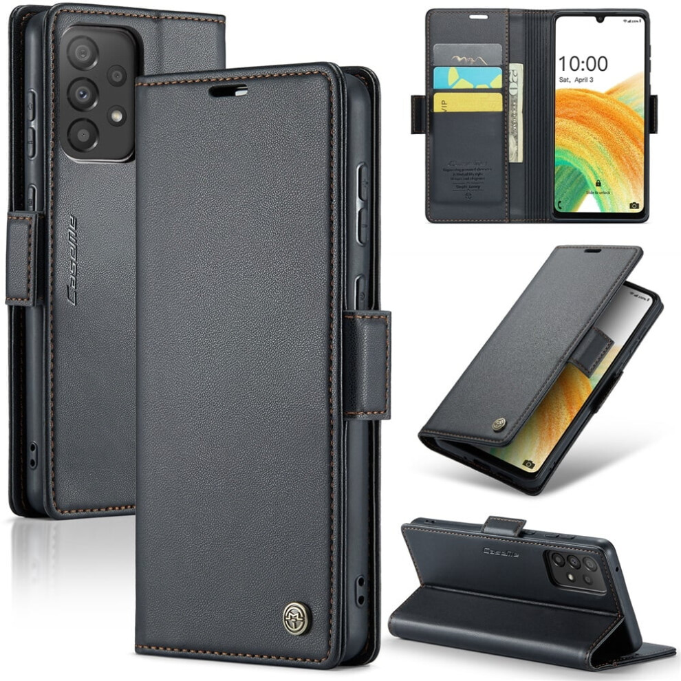 Caseme Leather Wallet Case For Compatible With Samsung Galaxy A33 5G Â Rfid Blocking, Magnetic Clasp, Kickstand, Card Holder 9193271799481