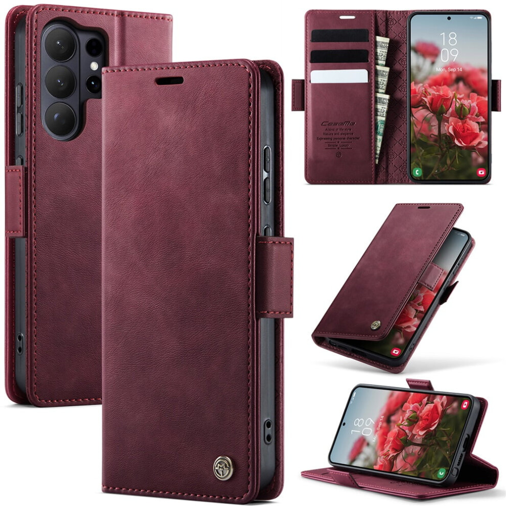 Caseme Calf Leather Wallet Case For Samsung Galaxy S26 Ultra 5G 6.9" Â Rfid Blocking, Magnetic Closure, Card/Cash Slots, Kickstand, Shockproof 9130661893534