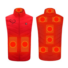 Heated Vest for Men And Women Plus Size Heated Coat 9 Heating Heated Jacket Winter Heating Coat Red(Battery not included)