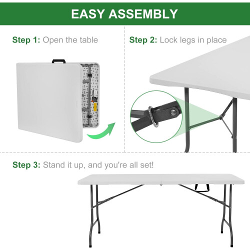 6ft Heavy Duty Portable Folding Table 1