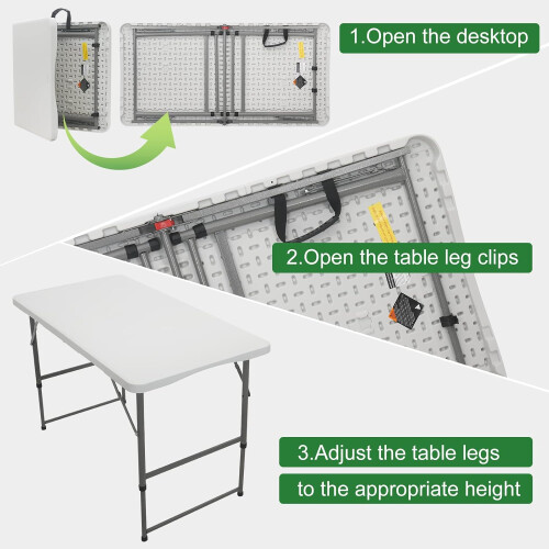 4ft Heavy Duty Portable Folding Table 2