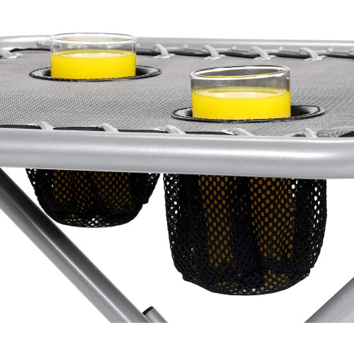 Grey Folding Side Table with Cup Holder 1