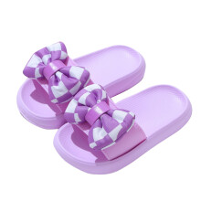 Flickor Tofflor Rosett Sommar Flip-flops Kudde Tjock Sula Stor Rosett Platå Moln Sandaler Lila 8-9 År