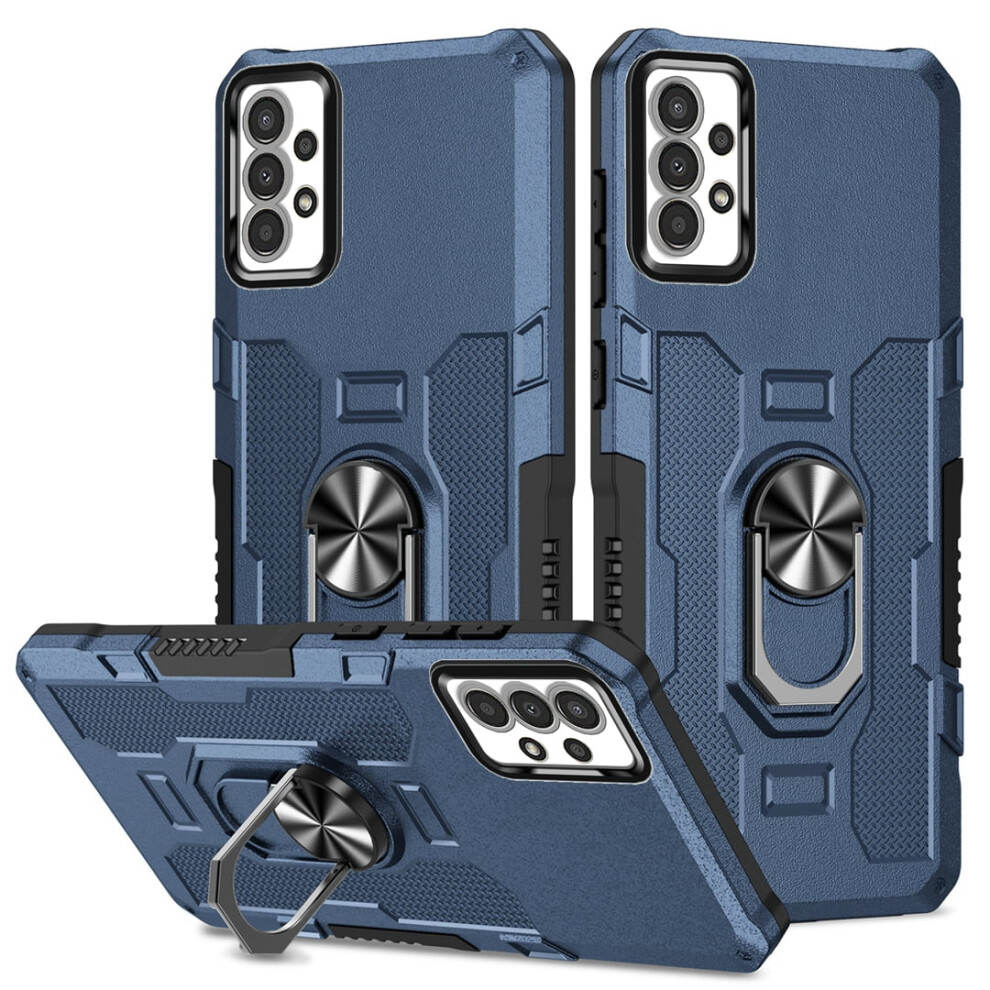 Rugged Defender Case For Samsung Galaxy A13 4G (6.6") Â Ring Holder, Kickstand, Anti-Fingerprint, Non-Slip, Anti-Drop | Compatible With Blue 9193271799665