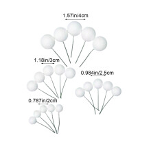 White Glitter Foam Balls Cake Decorations 20 Pieces