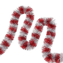 6.6FT Christmas Tinsel Garland, Metallic Tinsel Twist Garland, Christmas Tree Decorations, Home Indoor Holiday Party Supplies