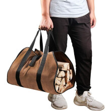Firewood Carrier Bag – Water-Resistant Log Tote with Handles, 39"L x 18"W, for Indoor Fireplace, Outdoor Camping