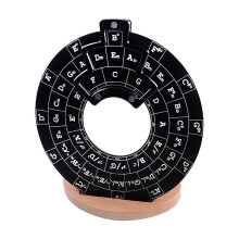 Guitar Chord Wheel - Circle of Fifths Tool for Musicians - Aluminum Alloy Music Theory Disc with Stand for Easy Practice