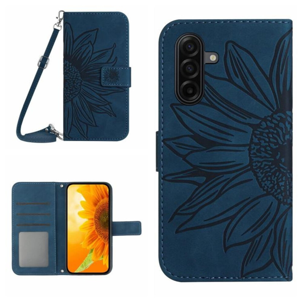 Sunflower Embossed Pu Leather Wallet Case For Samsung 9418476957574