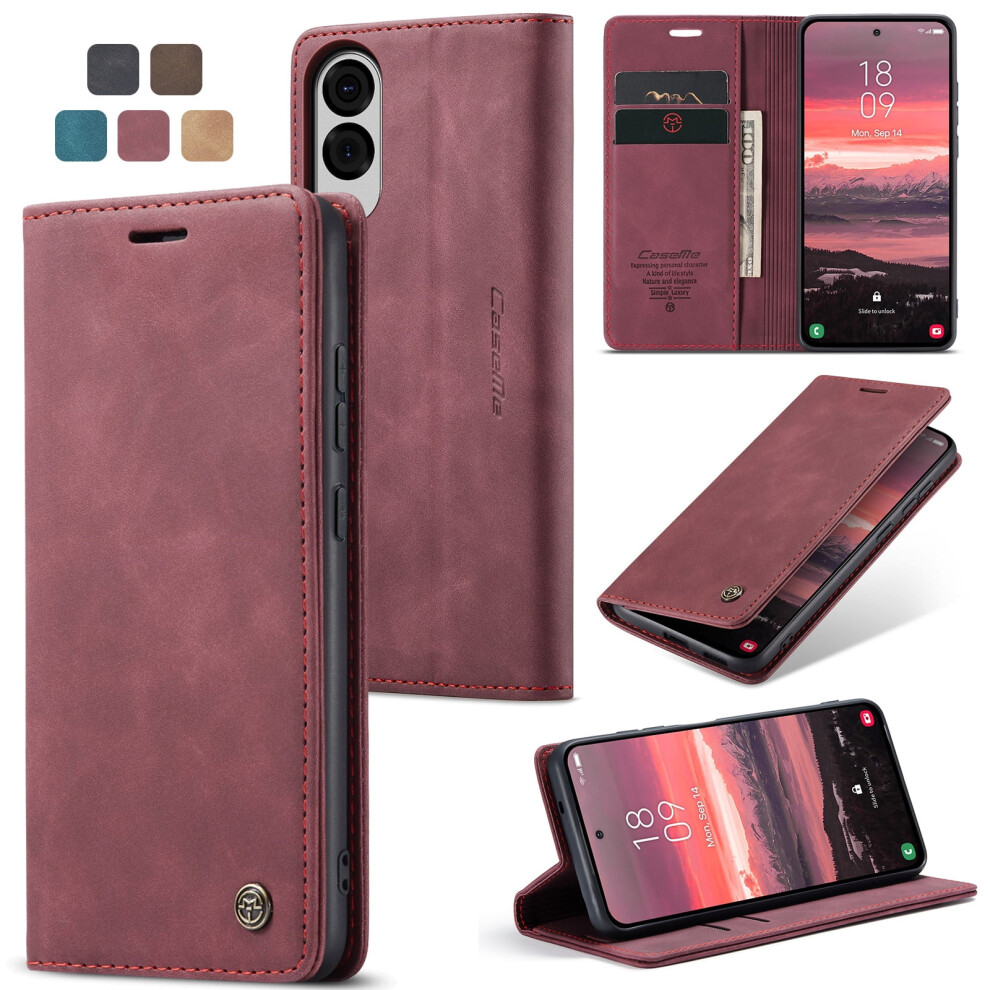 Caseme Leather Flip Wallet Case For Compatible With Samsung Galaxy S25 Edge—Magnetic Closure, Card Holder, Shockproof, Kickstand, 6.7" 9193271800576