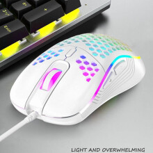 Compatible with Xiaomi 2.4G Wireless Gaming Mouse Portable Wired Mouse RGB Lighting Charging Mouse Ergonomic Honeycomb Design for Desktop Laptop