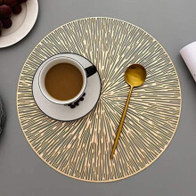 4 Pack Round Placemats Decorative Placemats PVC Placemats Hollow Table Place Mats Heat Resistant Non-slip Dining Placemats