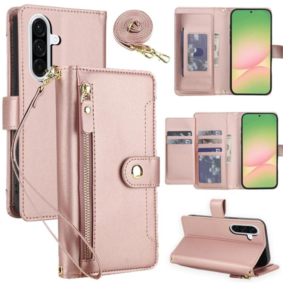 Compatible With Samsung Galaxy A36 5G 6.7" Rfid-Blocking Wallet Case Â Shockproof, Multi-Card, Zipper Pocket, Detachable Shoulder & Wrist Straps, 9418476660481