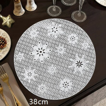 2 pcs Feixue Christmas Snowflake Placemats (Mats Only), Non-Slip, Insulated, Light Luxury Table Decor – Compatible with Western Tables