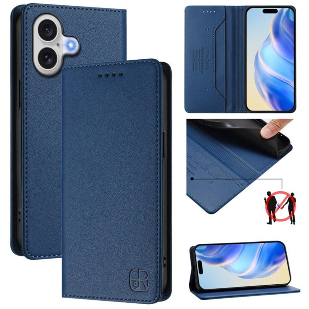 Rfid-Blocking Wallet Case For Iphone 16 6.1 Inch Pu Leather 9130661371728