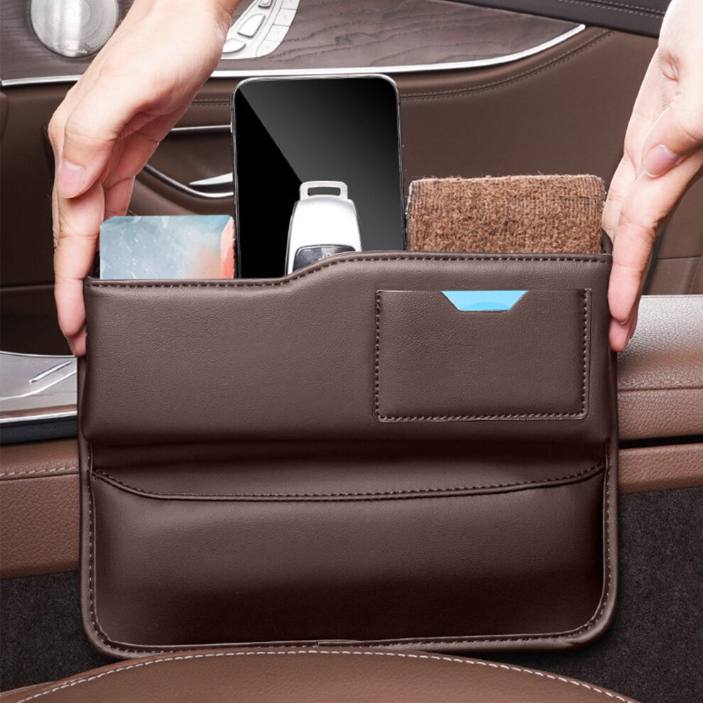 Car Seat Organizer Storage Box - Car Seat Slot Storage Solution, Leather Interior Accessory For Clutter-Free Driving, Fits Most Vehicles 9130661894678