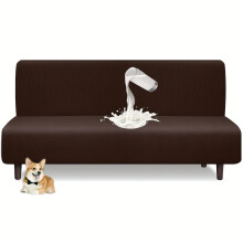 Housse de futon sans accoudoirs extensible pour canapé-lit, protection élastique et imperméable en tissu jacquard.