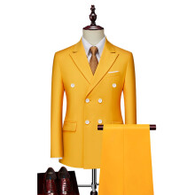 Men's Business Casual Suit Set Double-Breasted Notch Lapel